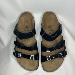 Birkenstock Birki’s Florida Sandal Black Patent Women’s Size 6 or Men’s Size 4